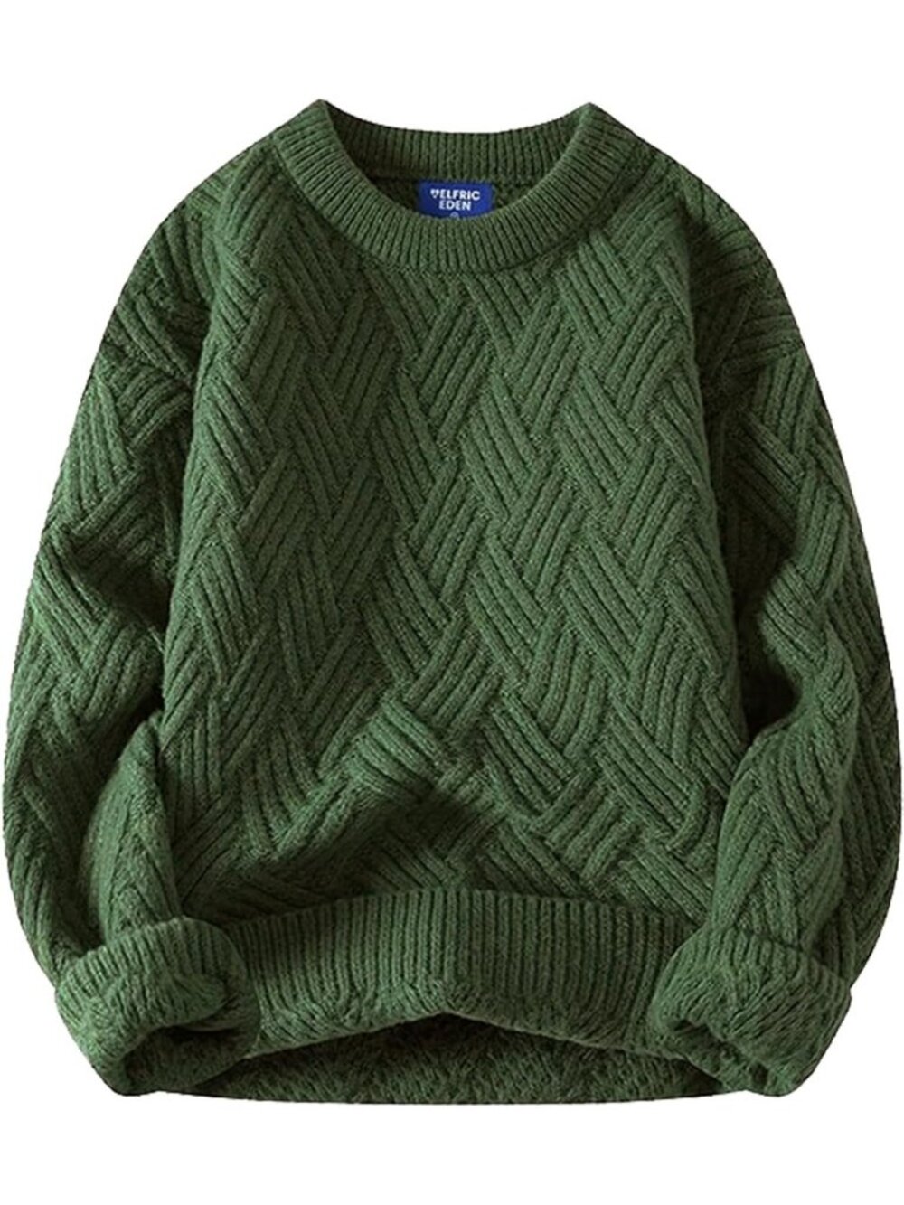 Vintage Oversized Knit Pullover Sweater - Casual Baggy Crewneck for Fall 2025